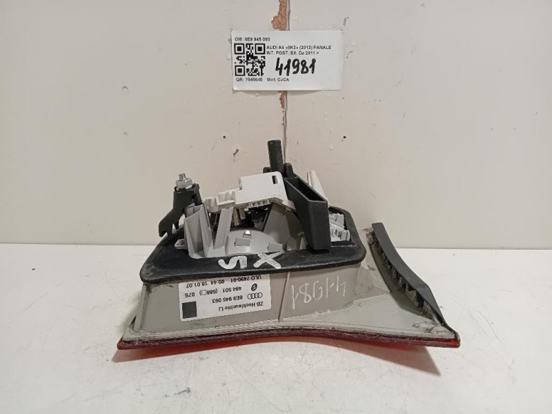 Fanale INT POST SX 8E9 945 093 Audi A4 8K2 2012