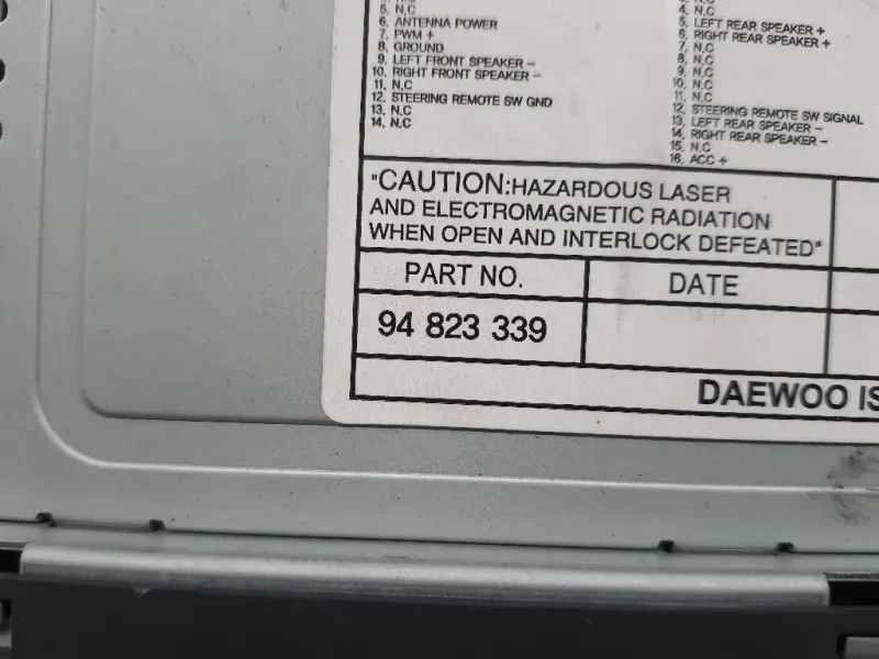 Unità Autoradio 94823339 Chevrolet AVEO II 2007