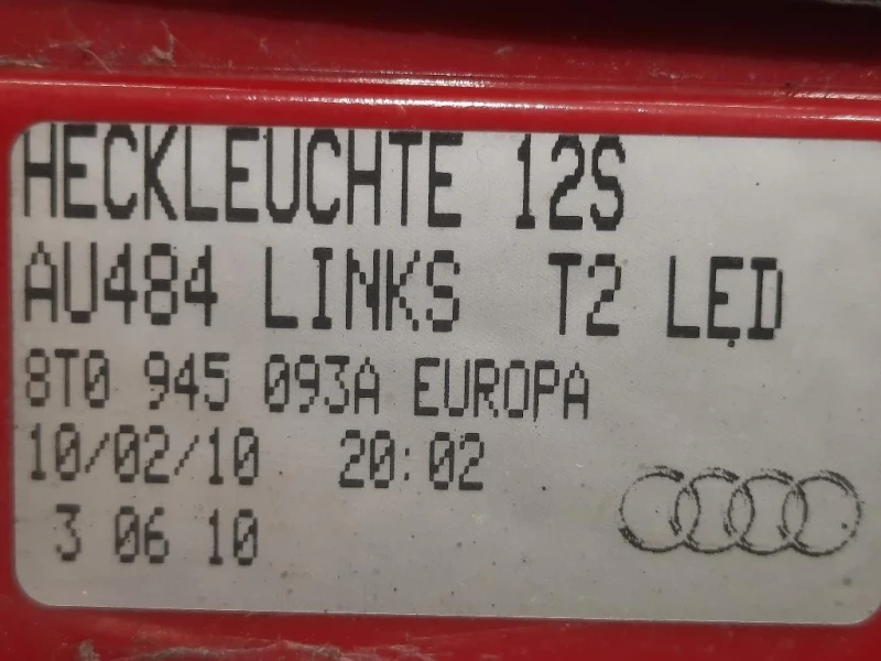 Fanale INT POST SX 8T0945093A Audi A5 8T3 2008