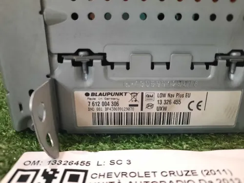 Unità Autoradio 13326455 Chevrolet Cruze 2011