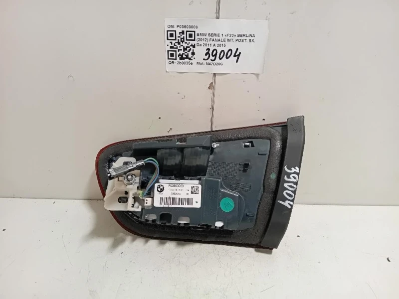 Fanale INT POST SX P03603000 Bmw Serie 1 F20 Berlina 2012