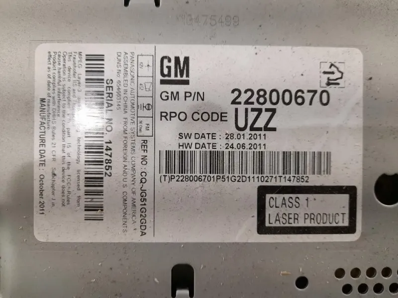 Unità Autoradio 22800670 Chevrolet Orlando 2011