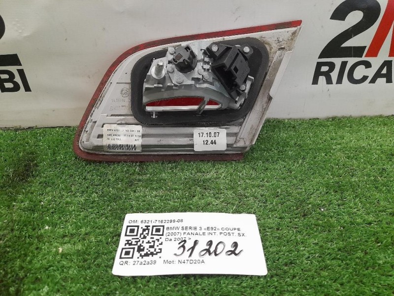 Fanale INT POST SX 6321-7162299-08 Bmw Serie 3 E92 Coupe 2007