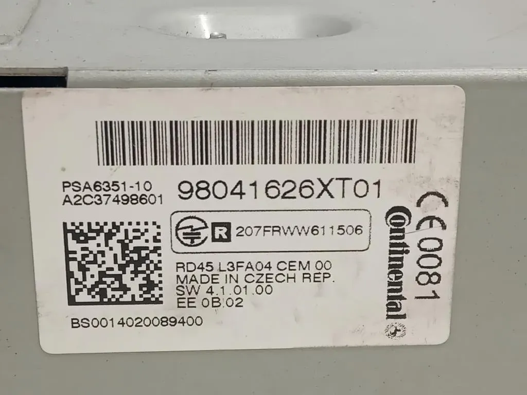 Unità Autoradio 98041626 Citroen Berlingo III 2015