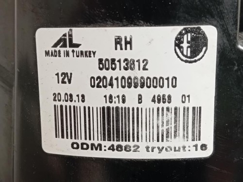 Fanale POST DX 50513612 Alfa Romeo Giulietta 2010