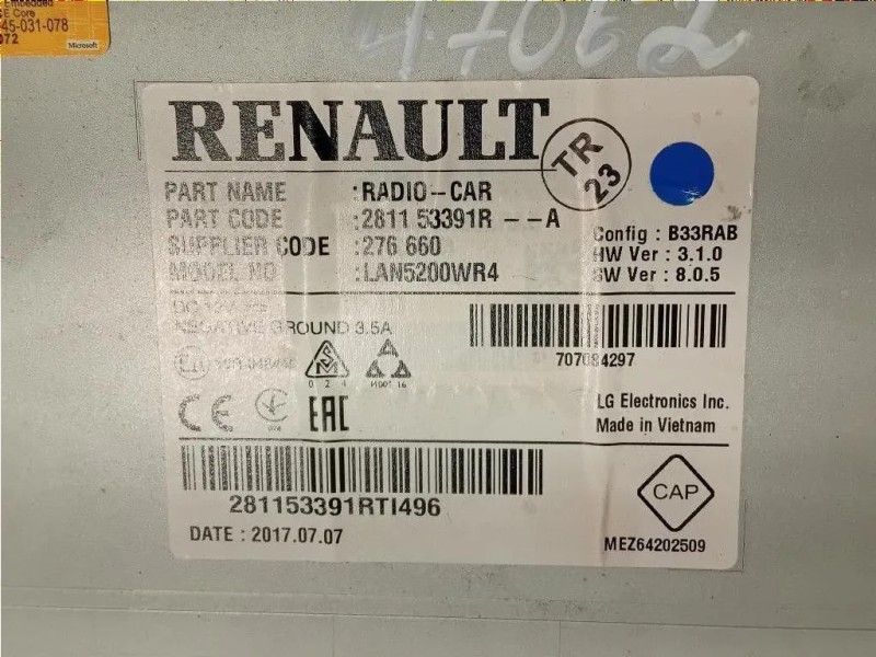 Unità Autoradio 281153391R Dacia Duster I 2014