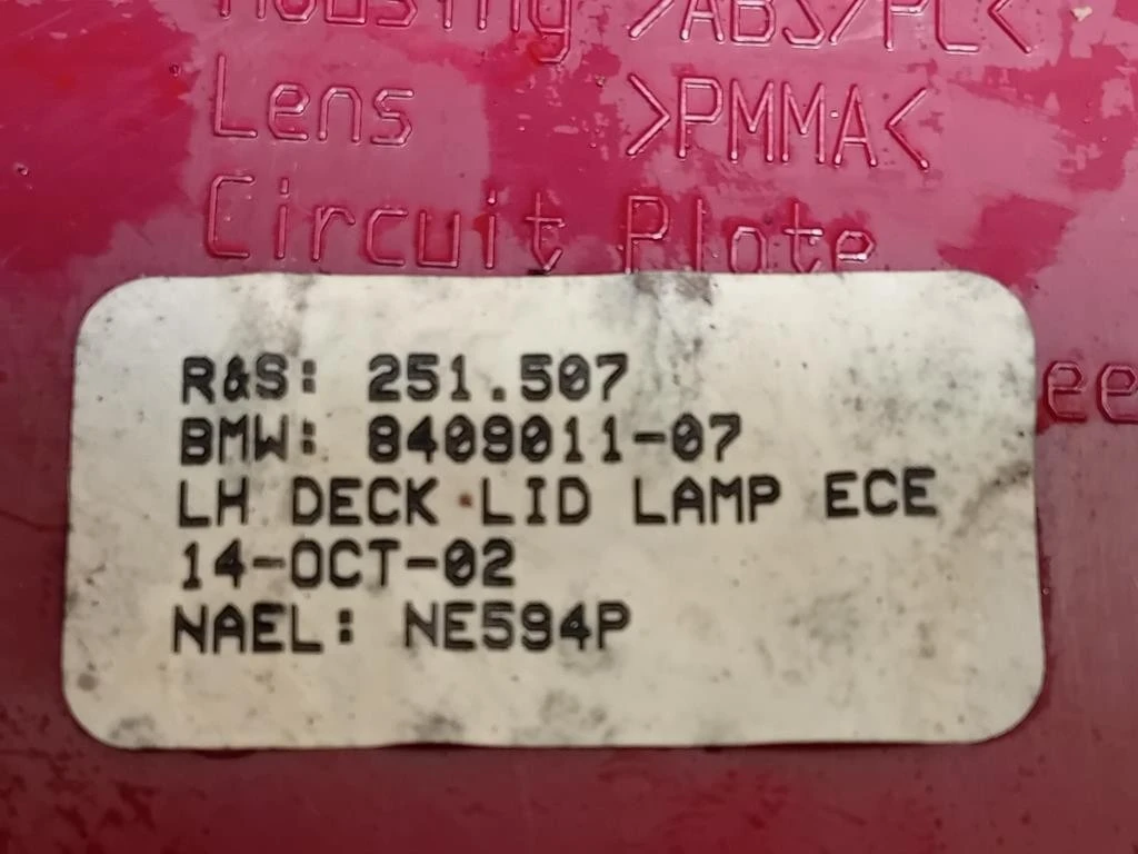 Fanale INT POST SX 8408011-07 Bmw X5 E53 2000