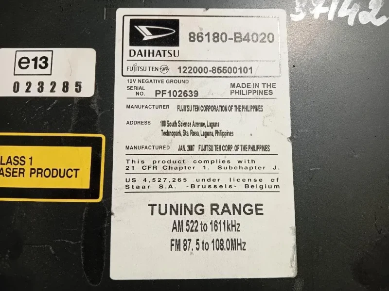 Unità Autoradio 86180-B4020 Daihatsu Terios II 2009