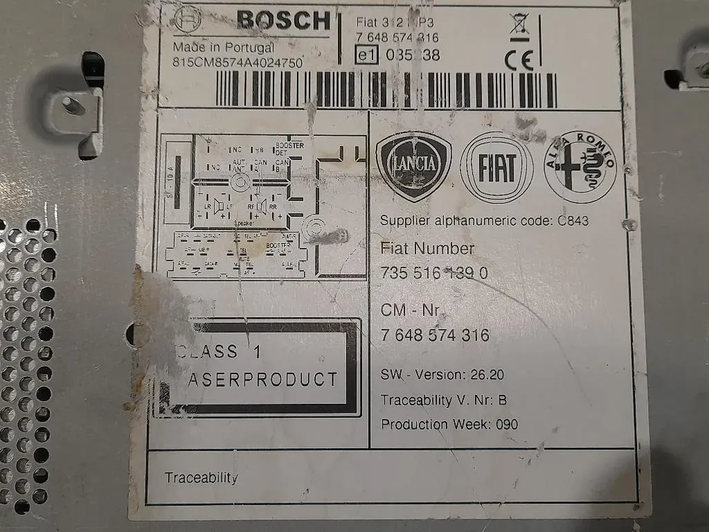 Unità Autoradio 7648574316 Fiat 500 II 2008