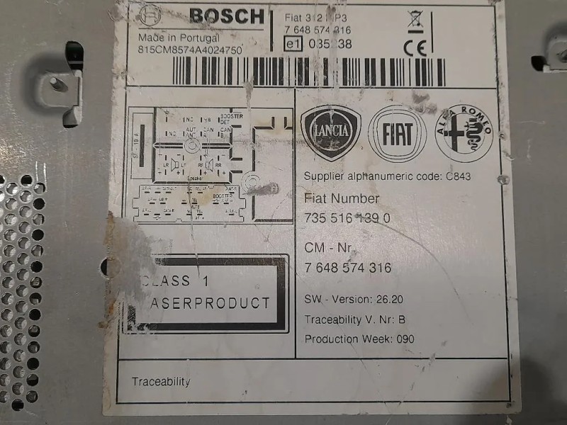 Unità Autoradio 7648574316 Fiat 500 II 2008