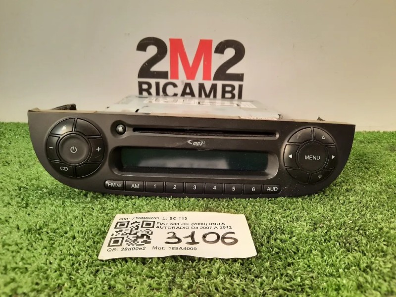 Unità Autoradio 735585253 Fiat 500 II 2008