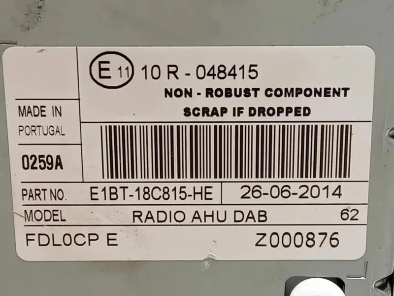 Unità Autoradio E1TB-18C815-HE 10 R-048415 Ford C-max III 2011
