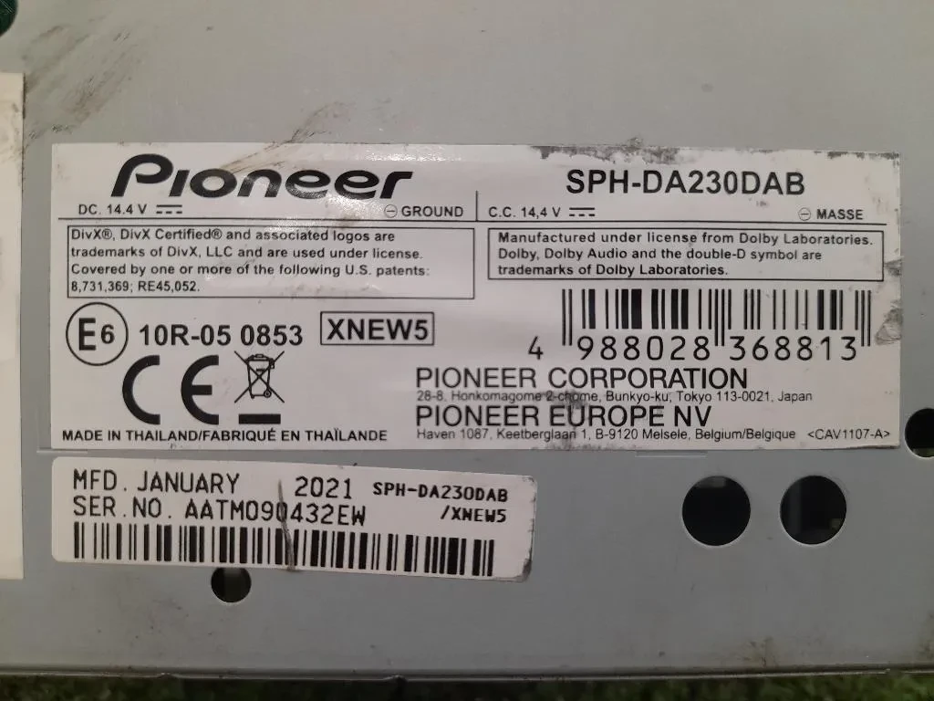 Unità Autoradio SPHDA230DAB PIONEER Ford Fiesta VI 2008