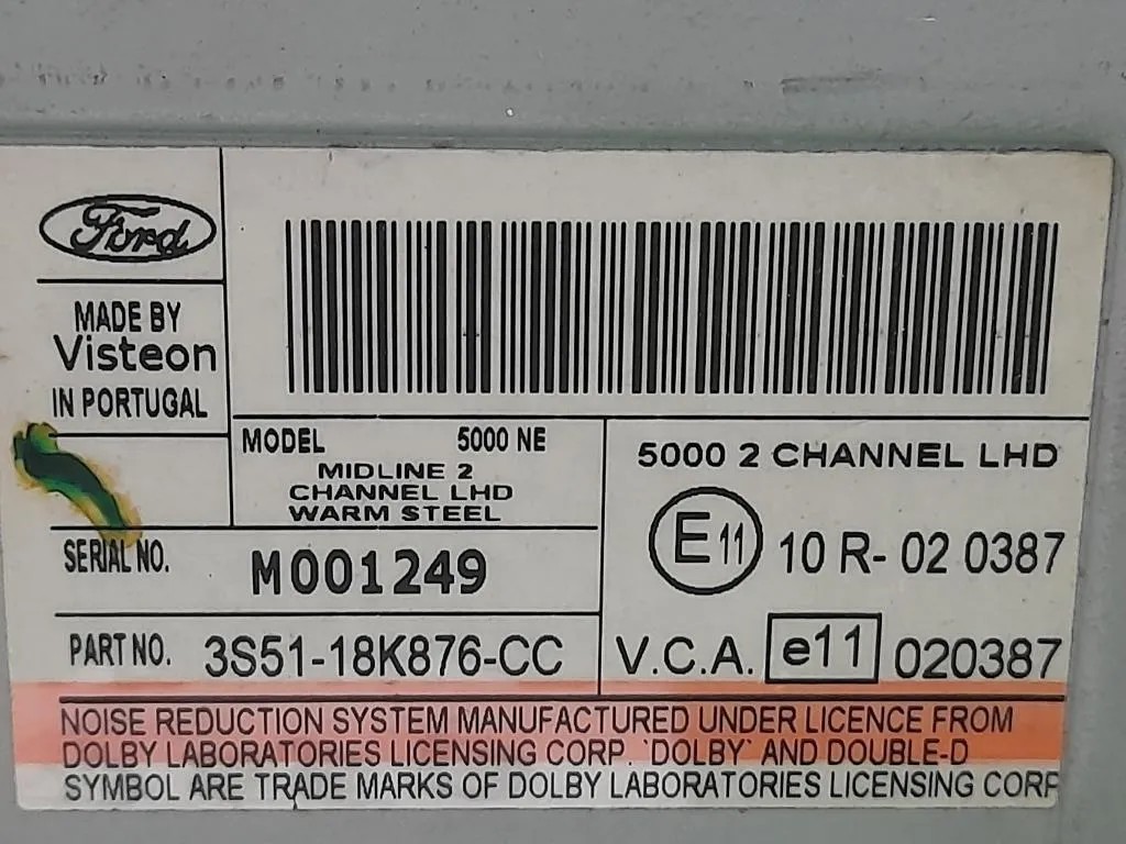 Unità Autoradio 3S51-18K876-CC Ford KA II 2009