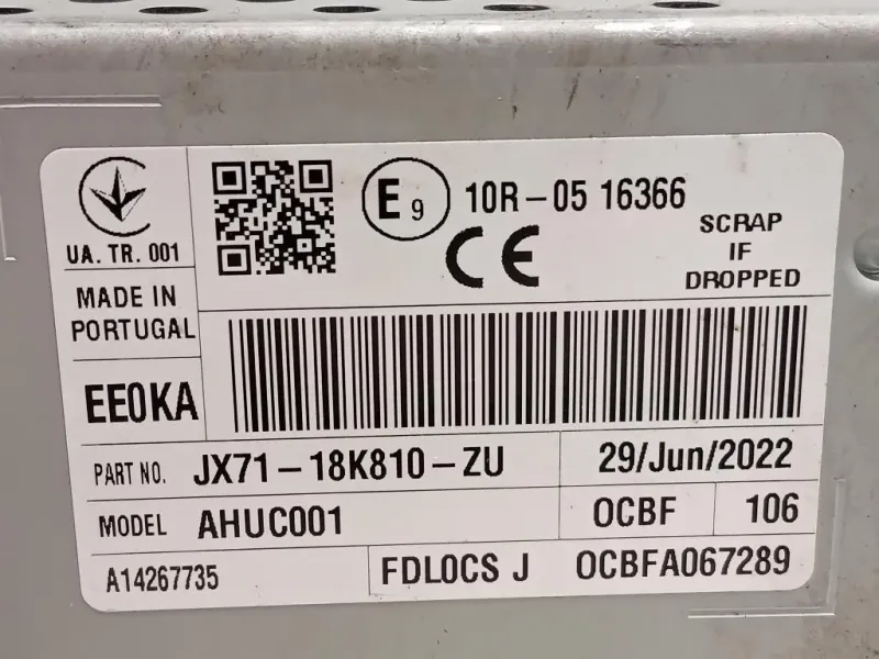 Unità Autoradio JX71-18K810-ZU Ford KUGA III 2020