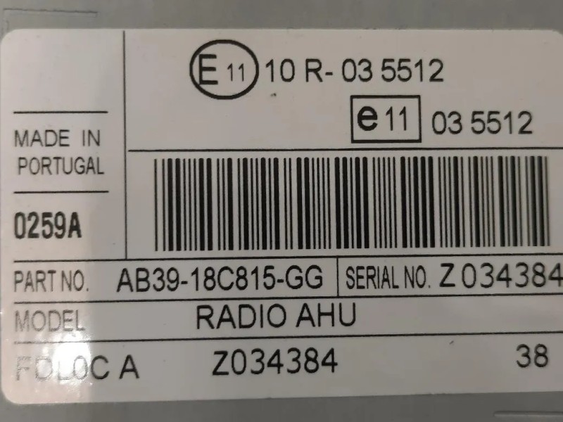 Unità Autoradio 10R035512 Ford Ranger IV 2012