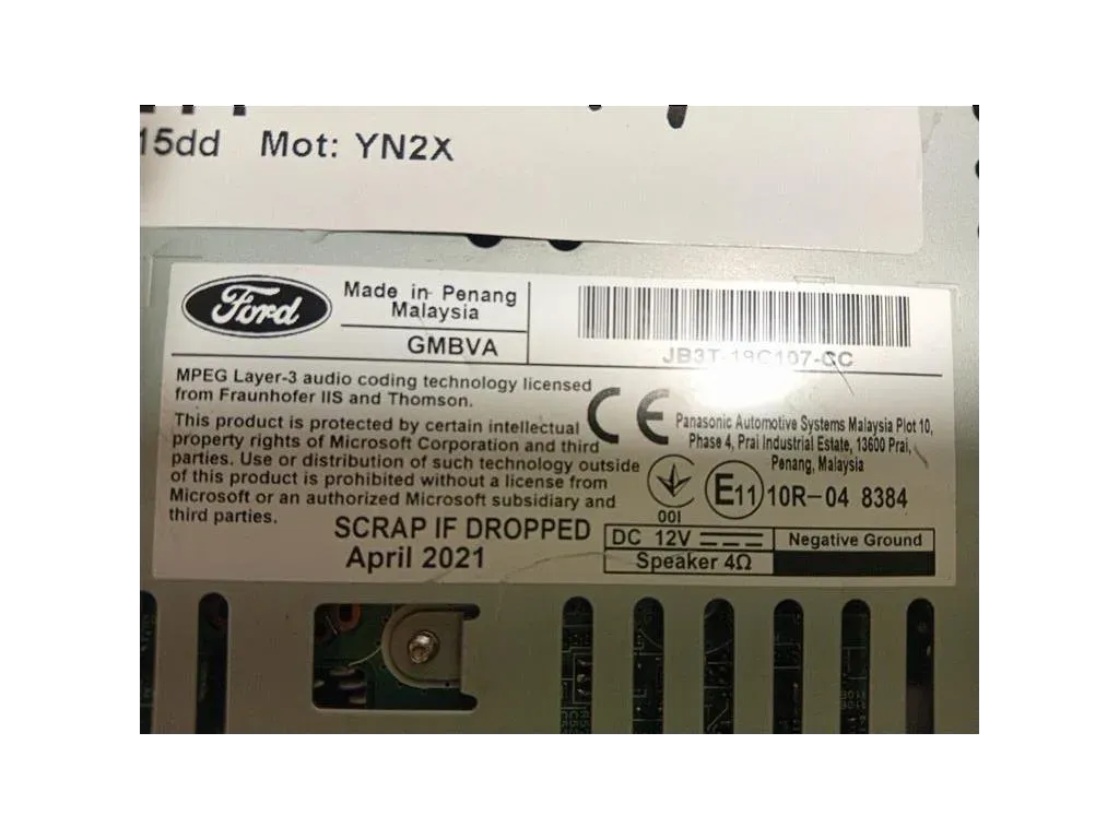 Unità Autoradio JB3T-19C107-CC Ford Ranger IV 2019