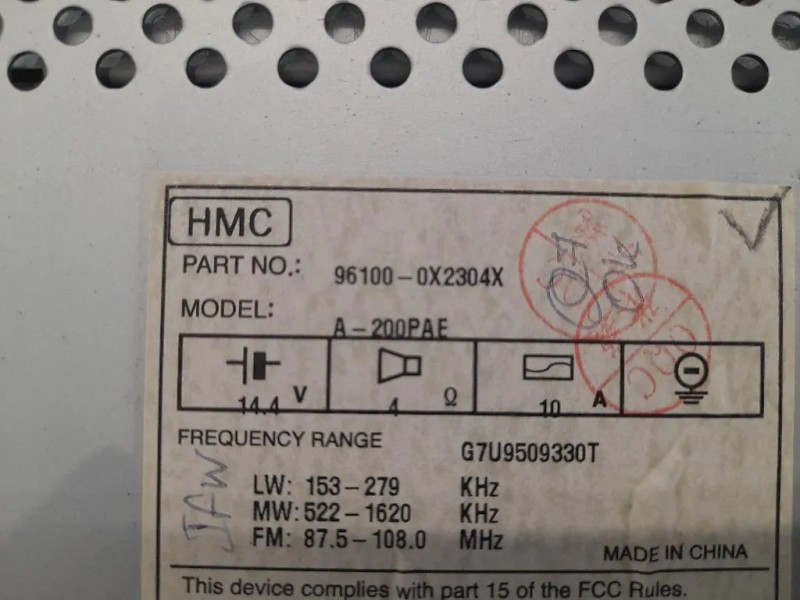 Unità Autoradio 961000X2304X Hyundai I10 I 2008