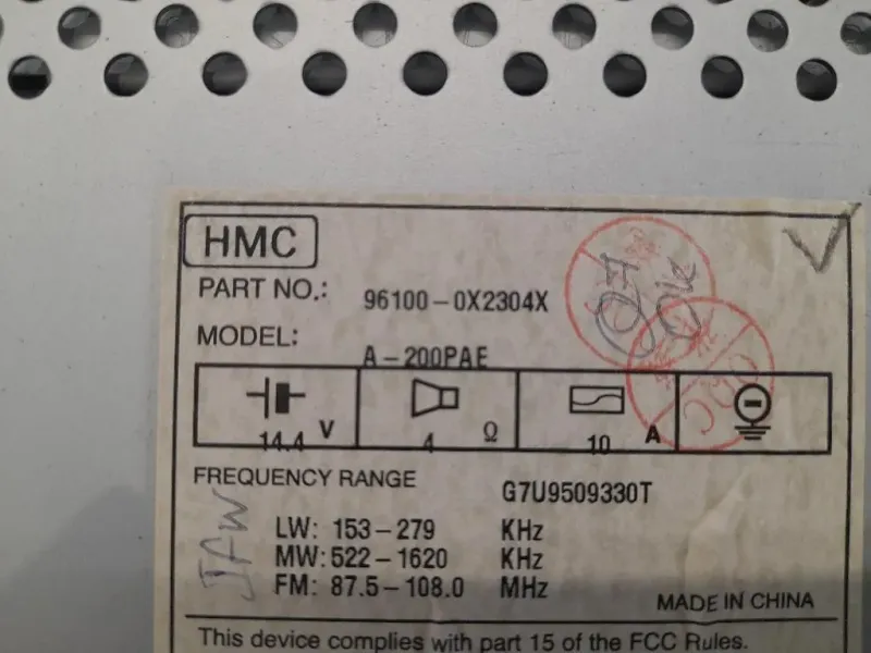 Unità Autoradio 961000X2304X Hyundai I10 I 2008