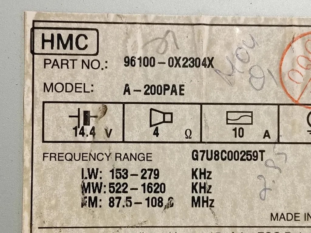 Unità Autoradio 961000X2304X Hyundai I10 I 2008