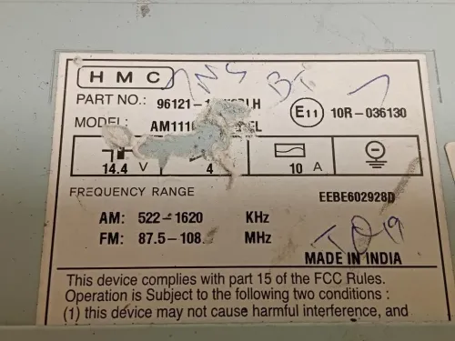 Unità Autoradio 961001J200 Hyundai I20 I 2009