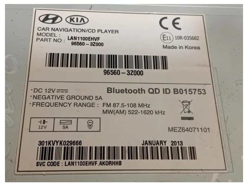 Unità Autoradio 96560-3Z000 Hyundai I40 CW 2012