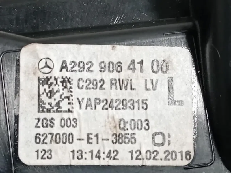 Fanale INT POST SX A2929064100 Mercedes Classe GLE W166 2015