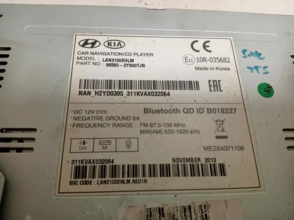 Unità Autoradio 96560-3Y600TJN Hyundai IX35 2013