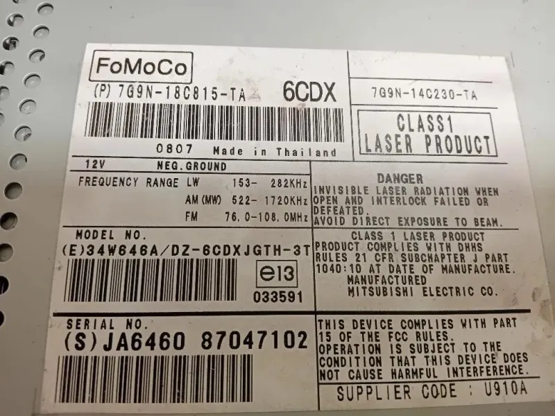 Unità Autoradio 7G9N-18C815-TA Jaguar XF I 2008