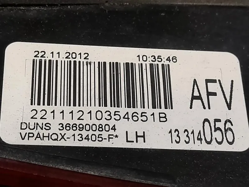 Fanale INT POST SX 13314056 Opel Astra J 2012