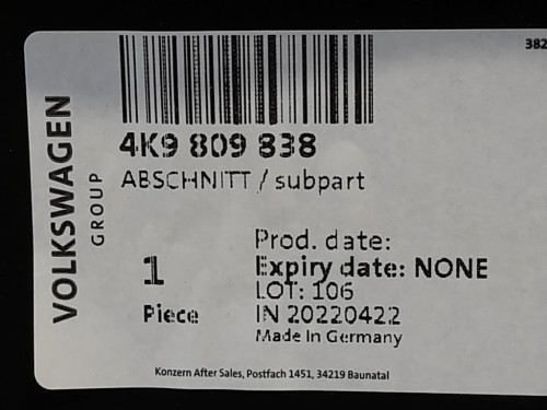 Parafango POST DX PARAFANGO POST DX 4K9809838 Audi A6 4GD Avant 2016