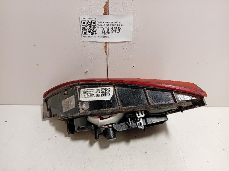 Fanale INT POST SX 39077378 Opel Astra K 2016