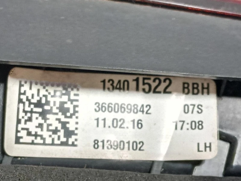 Fanale INT POST SX 13401522 Opel Astra K 2016