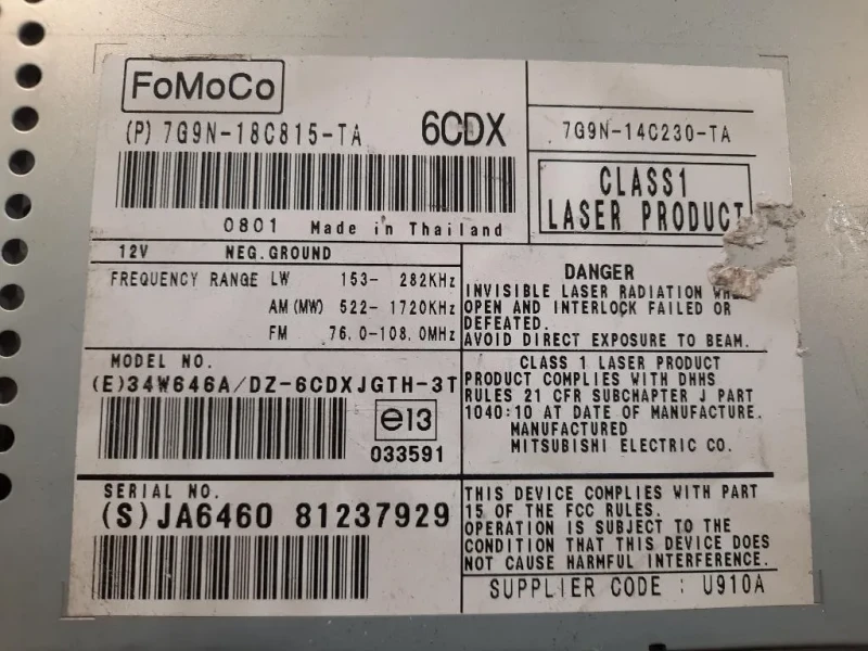 Unità Autoradio 7G9N-14C230-TA Jaguar XF I 2008