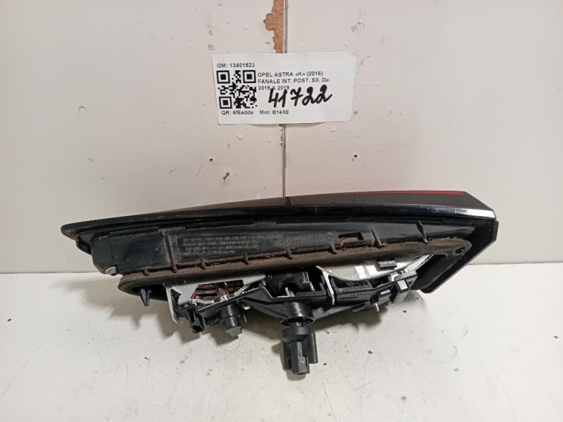 Fanale INT POST SX 13401522 Opel Astra K 2016