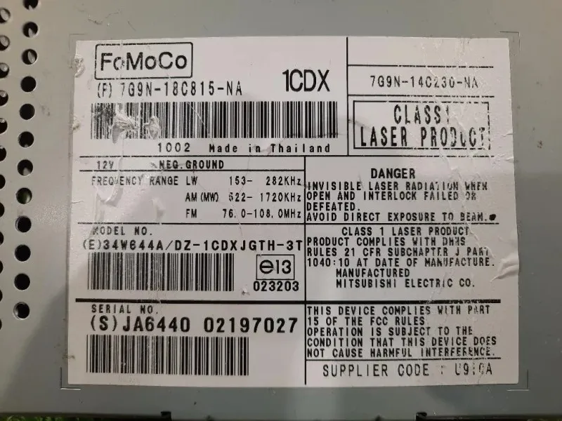 Unità Autoradio 7G9N-18C815-NB Jaguar XF I 2008