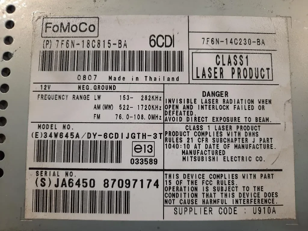 Unità Autoradio 7F6N-18C815-BA Jaguar XF I 2008