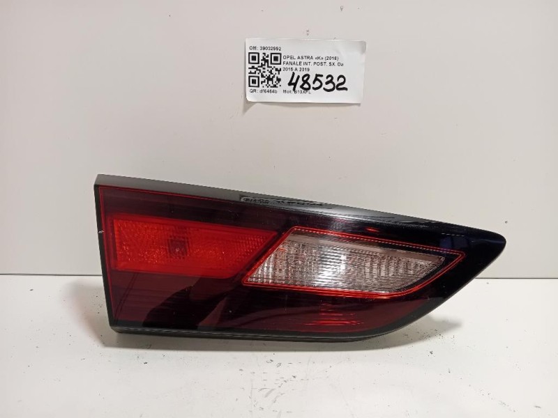 Fanale INT POST SX 39032992 Opel Astra K 2016
