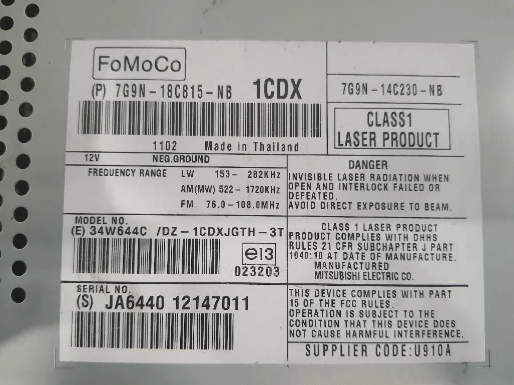 Unità Autoradio 7G9N-18C815-NB Jaguar XF I 2008