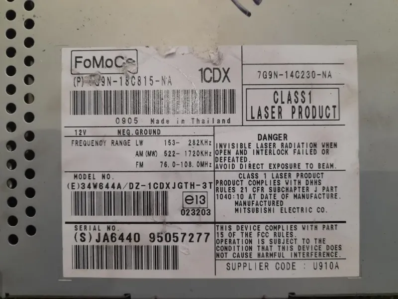 Unità Autoradio 7G9N18C815NA Jaguar XF I 2008