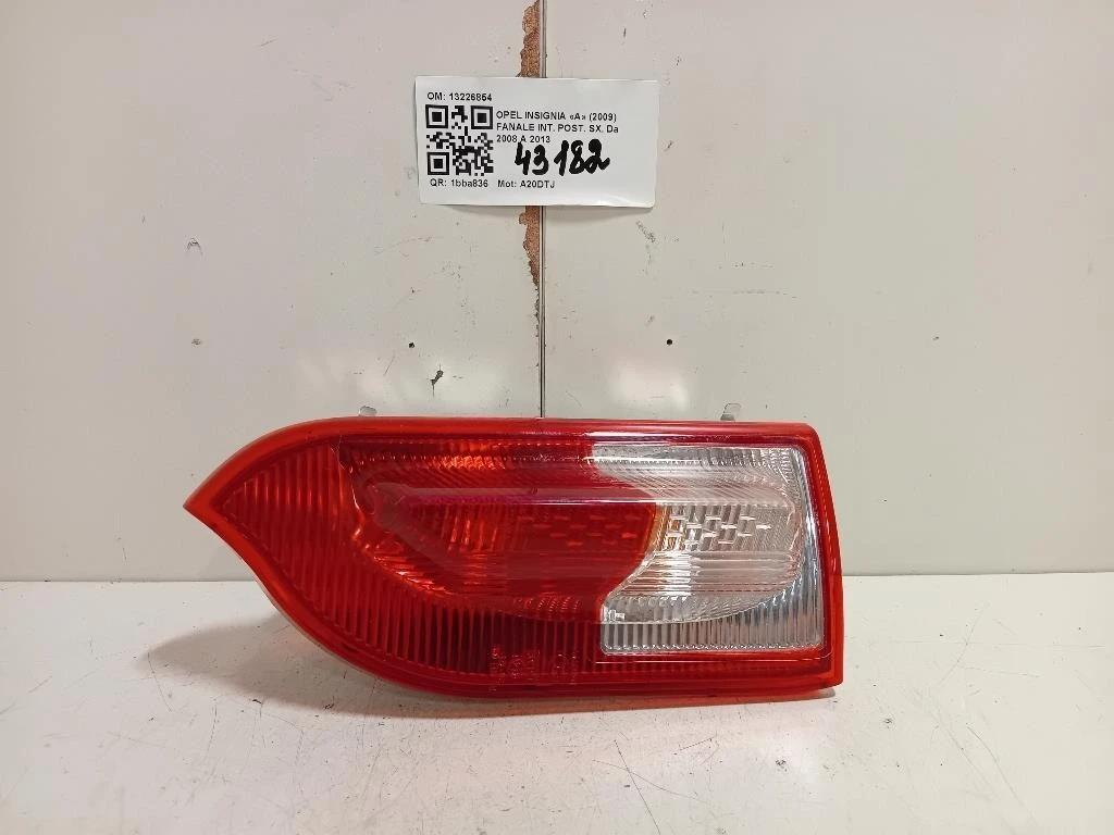 Fanale INT POST SX 13226854 SX Opel Insignia A 2009