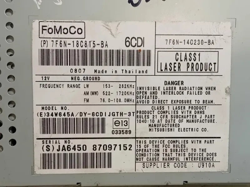 Unità Autoradio 7F6N14C230-BA Jaguar XF I 2011