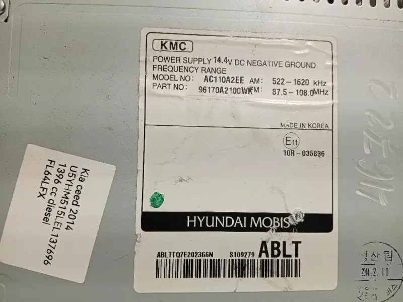 Unità Autoradio 61014035 Kia CEED II 2012