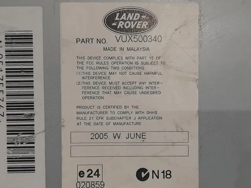 Unità Autoradio VUX200340 Land Rover Discovery III 2005