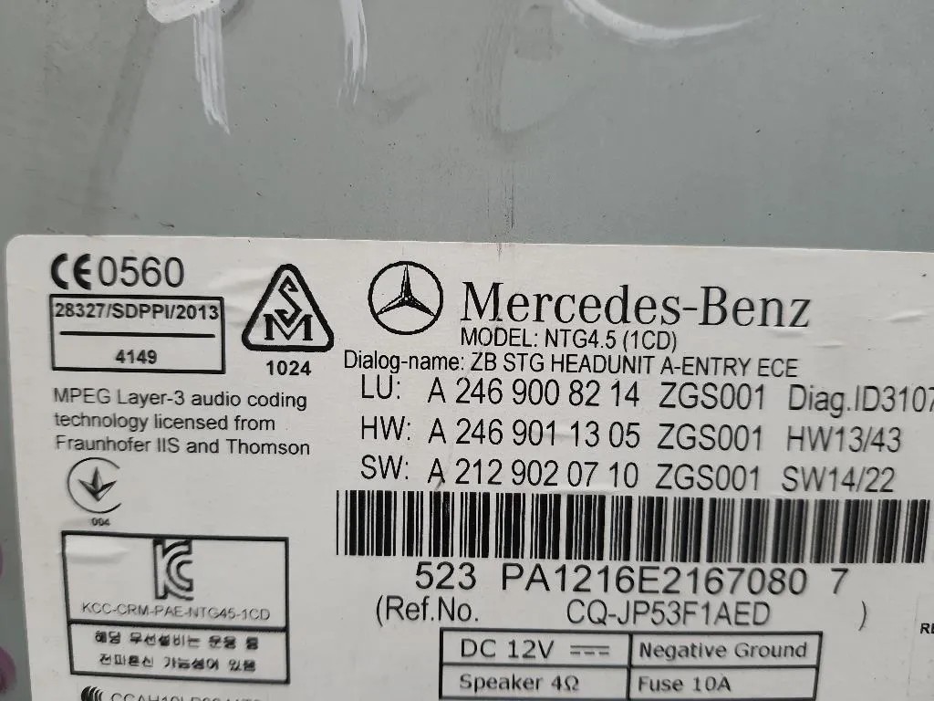 Unità Autoradio A2469008214 Mercedes Classe A W176 2013