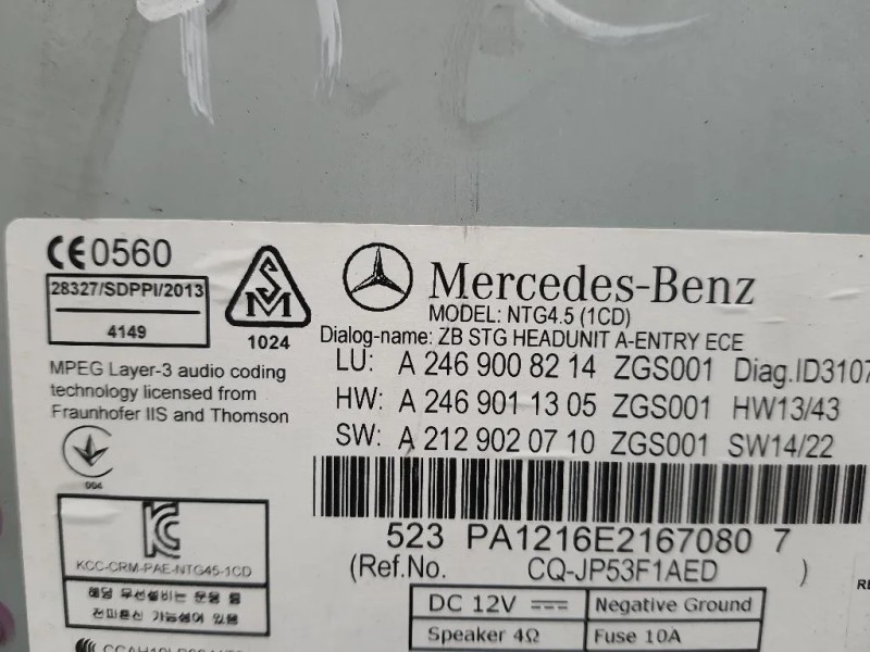 Unità Autoradio A2469008214 Mercedes Classe A W176 2013