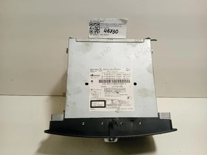 Unità Autoradio A246 901 99 01 Mercedes Classe B W246 2012