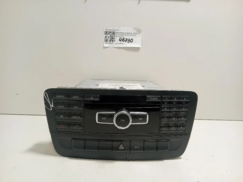 Unità Autoradio A246 901 99 01 Mercedes Classe B W246 2012