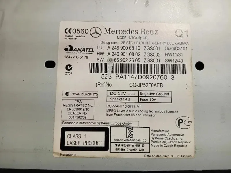 Unità Autoradio A2469006810 Mercedes Classe B W246 2012