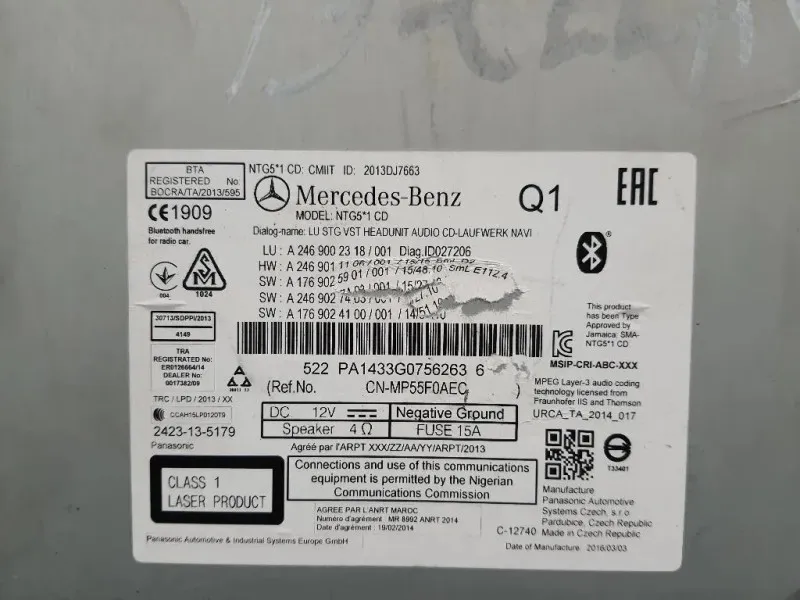 Unità Autoradio A2469002318 Mercedes Classe B W246 2014